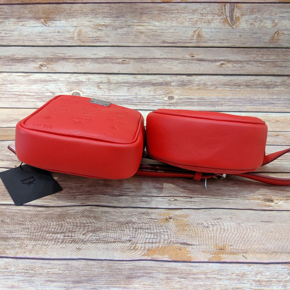 MCM Essential Monogrammed Double-Pouch Viva Red - Picture 7 of 8